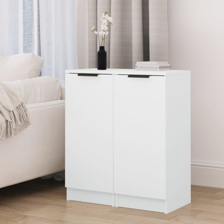 vidaXL Aparadores 2 uds madera contrachapada blanco 30x30x70 cm