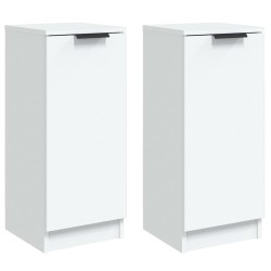vidaXL Aparadores 2 uds madera contrachapada blanco 30x30x70 cm
