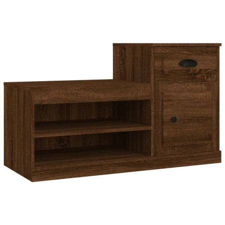 vidaXL Mueble zapatero madera contrachapada roble marrón 100x42x60 cm