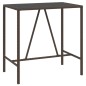 vidaXL Mesa alta bar superficie vidrio ratán PE marrón 110x70x110 cm vidaXL Mesa alta bar superficie vidrio ratán PE marrón 110x70x110 cm