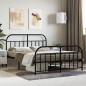 vidaXL Estructura de cama cabecero y pie de cama metal negro 140x190cm vidaXL Estructura de cama cabecero y pie de cama metal negro 140x190cm