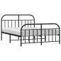 vidaXL Estructura de cama cabecero y pie de cama metal negro 140x190cm vidaXL Estructura de cama cabecero y pie de cama metal negro 140x190cm