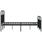 vidaXL Estructura de cama cabecero y pie de cama metal negro 140x190cm vidaXL Estructura de cama cabecero y pie de cama metal negro 140x190cm