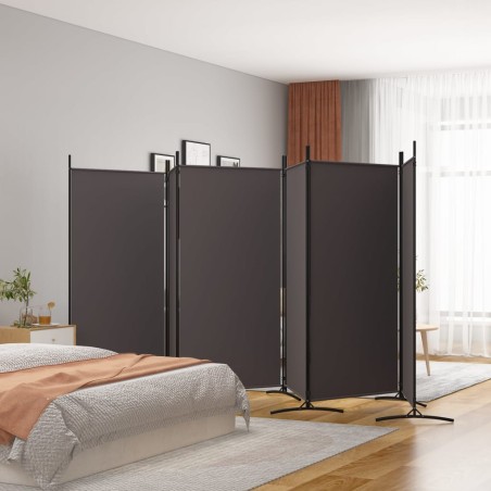 vidaXL Biombo divisor de 6 paneles de tela marrón 520x180 cm