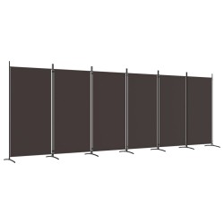vidaXL Biombo divisor de 6 paneles de tela marrón 520x180 cm