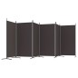 vidaXL Biombo divisor de 6 paneles de tela marrón 520x180 cm vidaXL Biombo divisor de 6 paneles de tela marrón 520x180 cm