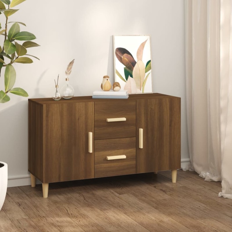 vidaXL Aparador de madera de ingeniería roble marrón 100x36x60 cm vidaXL Aparador de madera de ingeniería roble marrón 100x36x60 cm