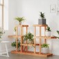 vidaXL Soporte para flores madera maciza abeto 110x25x73 cm