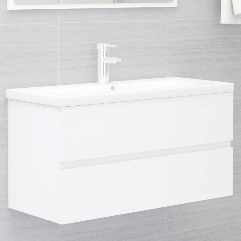 vidaXL Mueble de lavabo madera de ingeniería blanco 90x38,5x45 cm vidaXL Mueble de lavabo madera de ingeniería blanco 90x38,5x45 cm
