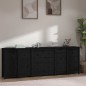 vidaXL Aparador de madera maciza de pino negro 230 x 35 x 80 cm vidaXL Aparador de madera maciza de pino negro 230 x 35 x 80 cm