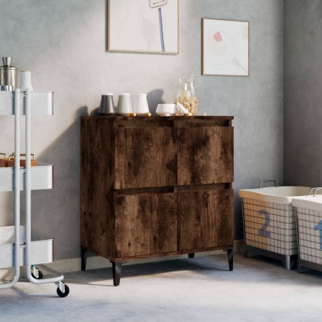 vidaXL Aparador madera contrachapada color roble ahumado 60x35x70 cm
