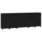 vidaXL Aparador de madera maciza de pino negro 230 x 35 x 80 cm vidaXL Aparador de madera maciza de pino negro 230 x 35 x 80 cm