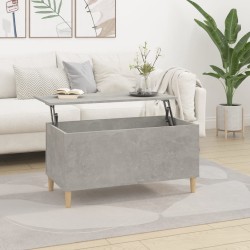 vidaXL Mesa de centro madera contrachapada gris hormigón 90x44,5x45 cm