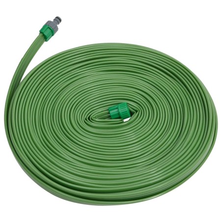 vidaXL Manguera de riego 3 tubos PVC verde 7,5 m