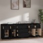 vidaXL Aparador de madera maciza de pino negro 230 x 35 x 80 cm vidaXL Aparador de madera maciza de pino negro 230 x 35 x 80 cm