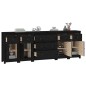 vidaXL Aparador de madera maciza de pino negro 230 x 35 x 80 cm vidaXL Aparador de madera maciza de pino negro 230 x 35 x 80 cm