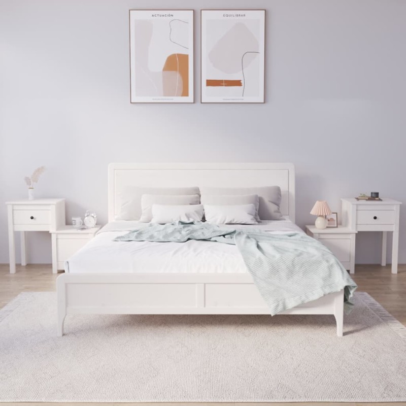 vidaXL Mesitas de noche 2 uds madera de pino blanco 79,5x38x65,5 cm vidaXL Mesitas de noche 2 uds madera de pino blanco 79,5x38x65,5 cm