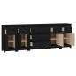 vidaXL Aparador de madera maciza de pino negro 230 x 35 x 80 cm vidaXL Aparador de madera maciza de pino negro 230 x 35 x 80 cm