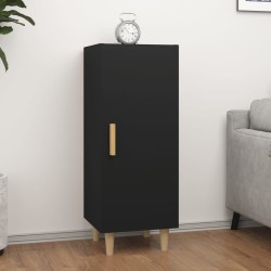 vidaXL Aparador de madera contrachapada negro 34,5x34x90 cm