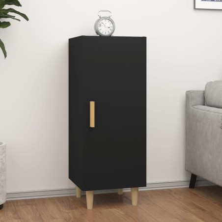 vidaXL Aparador de madera contrachapada negro 34,5x34x90 cm