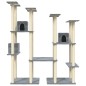 vidaXL Rascador para gatos con postes de sisal gris claro 174 cm