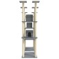 vidaXL Rascador para gatos con postes de sisal gris claro 174 cm