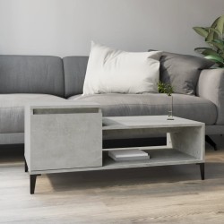 vidaXL Mesa de centro madera contrachapada gris hormigón 100x50x45 cm