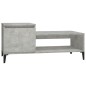 vidaXL Mesa de centro madera contrachapada gris hormigón 100x50x45 cm