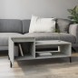 vidaXL Mesa de centro madera contrachapada gris hormigón 100x50x45 cm