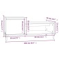 vidaXL Mesa de centro madera contrachapada gris hormigón 100x50x45 cm