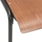 vidaXL Sillas de comedor 4 uds contrachapada maciza y acero marrón