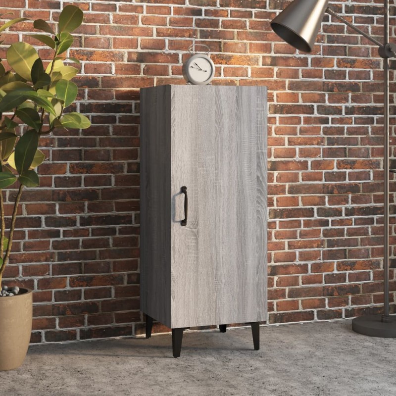 vidaXL Aparador de madera contrachapada gris Sonoma 34,5x34x90 cm vidaXL Aparador de madera contrachapada gris Sonoma 34,5x34x90 cm