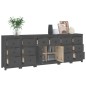 vidaXL Aparador de madera maciza de pino gris 230 x 35 x 80 cm
