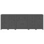 vidaXL Aparador de madera maciza de pino gris 230 x 35 x 80 cm