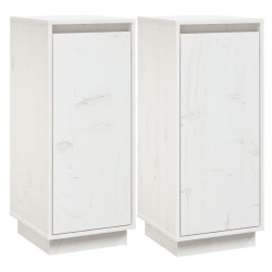 vidaXL Aparador 2 uds madera maciza de pino blanco 31,5x34x75 cm