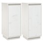 vidaXL Aparador 2 uds madera maciza de pino blanco 31,5x34x75 cm vidaXL Aparador 2 uds madera maciza de pino blanco 31,5x34x75 cm