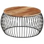 vidaXL Mesa de centro de madera maciza de acacia Ø68 cm