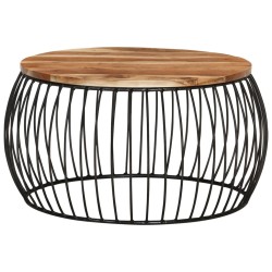 vidaXL Mesa de centro de madera maciza de acacia Ø68 cm