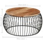 vidaXL Mesa de centro de madera maciza de acacia Ø68 cm