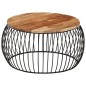 vidaXL Mesa de centro de madera maciza de acacia Ø68 cm