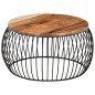 vidaXL Mesa de centro de madera maciza de acacia Ø68 cm