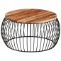 vidaXL Mesa de centro de madera maciza de acacia Ø68 cm