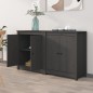 vidaXL Aparador 2 uds de madera maciza de pino gris 70x35x80 cm