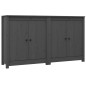 vidaXL Aparador 2 uds de madera maciza de pino gris 70x35x80 cm