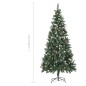 vidaXL Árbol de Navidad artificial con piñas y brillo blanco 210 cm vidaXL Árbol de Navidad artificial con piñas y brillo blanco 210 cm