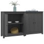 vidaXL Aparador 2 uds de madera maciza de pino gris 70x35x80 cm