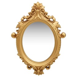 vidaXL Espejo de pared estilo castillo dorado 56x76 cm
