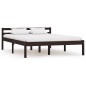 vidaXL Estructura de cama madera maciza pino marrón oscuro 140x200 cm vidaXL Estructura de cama madera maciza pino marrón oscuro 140x200 cm