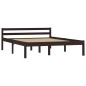 vidaXL Estructura de cama madera maciza pino marrón oscuro 140x200 cm vidaXL Estructura de cama madera maciza pino marrón oscuro 140x200 cm