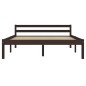 vidaXL Estructura de cama madera maciza pino marrón oscuro 140x200 cm vidaXL Estructura de cama madera maciza pino marrón oscuro 140x200 cm